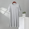 thumbnail image 6 of OVAFBAU Mens Robes Bathrobes Casual Summer Short Sleeve Crew Neck Thin Pocket Robe Sleepwear, 6 of 9
