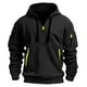 thumbnail image 1 of Sudadera holgada con capucha para hombre y mujer, camisa informal con cremallera y múltiples bolsillos, talla grande, 2025, 1 of 3