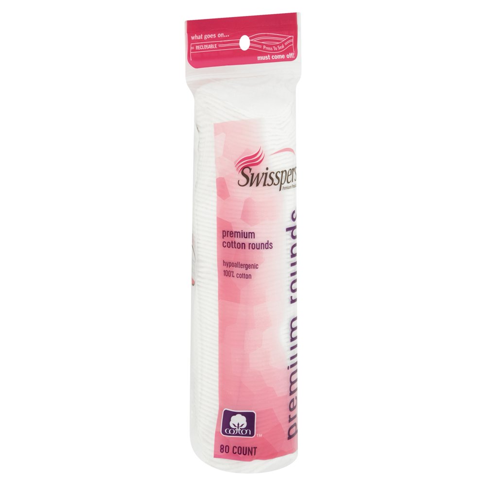Swisspers Premium Cotton Rounds, 80 count