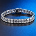 thumbnail image 2 of 6-9 Inches Emerald Cut Moissanite Tennis Bracelet for Women Width 7MM D Color VVS1 S925 Sterling Silver Lab Created Diamond Tennis Bracelet Perfect for Daily Wear, 2 of 8