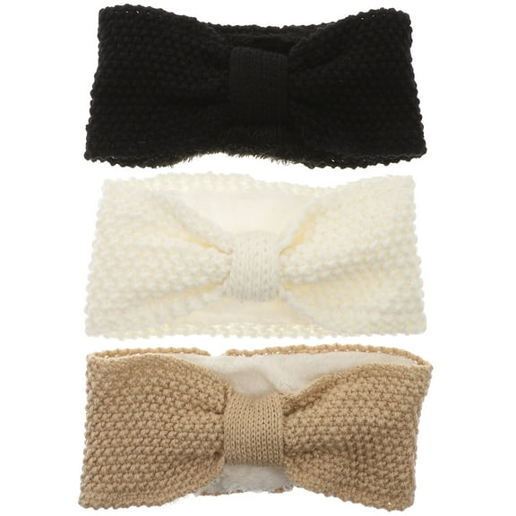 ifundom 3-Pack Assorted Color Knitted Winter Ear Warmers for Women and Girls Soft Cozy Headbands