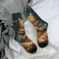 thumbnail image 5 of KLL Surreal Meditating Cat Print Cool Socks Men's Women's Crew Socks Funny Crazy Novelty Stockings, 5 of 6
