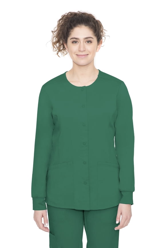 Women's Snap Front Scrub Jacket Daisy 2-Way Stretch Uniform 5063