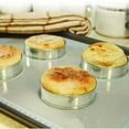 thumbnail image 3 of AMERTEER 6Pcs Stainless Steel Cake Muffin Crumpet Bread Rings Bakery Baking Mold Tools(Silver), 3 of 9