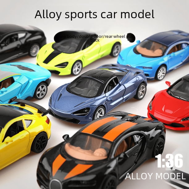 (Caja de ventana) Modelo de coche de aleación de la serie de coches deportivos Noel para niños y niñas, decoración de coches de juguete