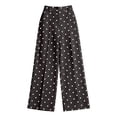 thumbnail image 4 of QHFBli Women's Polka Dots Wide Leg Pants Elastic Waist Baggy Trousers, 4 of 4