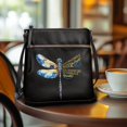 thumbnail image 3 of HELLHERO Dragonfly Print Women's Shoulder Crossbody Bag, PU Leather Waterproof Durable Zipper Purse for Daily Outings and Short Travel, 3 of 7