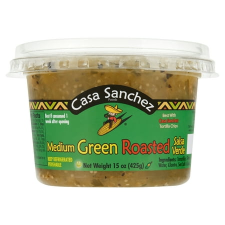 Casa Sanchez Fresh Produce, Refrigerated Roasted Salsa Verde, 15oz Tub