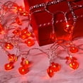 thumbnail image 5 of 60 Inch Acrylic Heart String Lights, Bright Red Valentine's Day Decorations Lights Outdoor Waterproof with LED Light for Home Fireplace Door Windows Fence Party Valentines Day Decor, 5 of 9