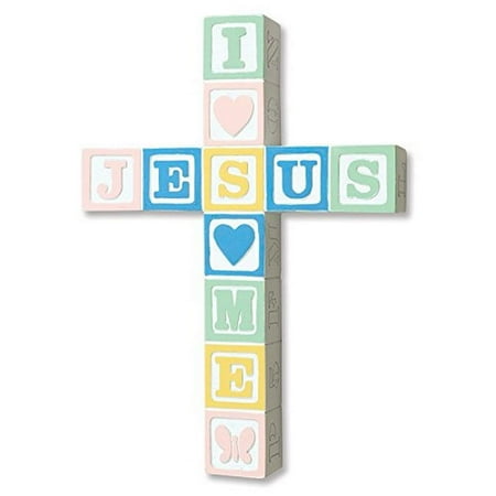 I Love Jesus Cross-Pastel