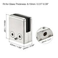 thumbnail image 2 of Stainless Steel 304 Glass Clamp, Glass Clip Flat Bottom Square Glass Bracket for Thickness 8-10mm Glass, 2 of 6