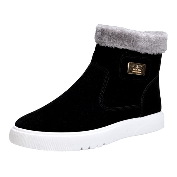 Xmyrz Mens Snow Boots Warm Breathable Vacation Softable Thickened Wide Calf Boots Winter Boots Mens Shoes