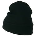 thumbnail image 3 of Question Mark Embroidered Long Knit Beanie - Navy OSFM, 3 of 5