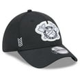 thumbnail image 3 of Men's New Era Black Atlanta Braves 2024 Clubhouse 39THIRTY Flex Hat, 3 of 6