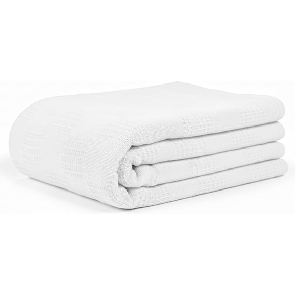 Americlassic Hospital Thermal Blanket – 100% Cotton Snag-Free Twin 66x90 White ( Pack of 6) | Soft, Lightweight, Durable Thermal Throw for Home & Medical Use