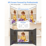 HelloBaby Video Baby Monitor with Remote Pan-Tilt and 4 LCD Screen, HB6341