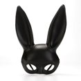 thumbnail image 1 of 1 máscara de conejito para mujer, máscara de conejo, accesorio para disfraz de fiesta de Pascua de Halloween (negro mate), 1 of 5