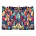 thumbnail image 7 of Yayeee Kitchen Curtains Tier Pair Light Filtering 27"x24" Rod Pocket Short Cafe Window Panel, Blue Vibrant Leaves Pattern, 7 of 7