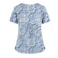 thumbnail image 3 of Ktyne Hauts d'Uniforme Médicaux pour Femmes Col en V, Hauts de Sarrau à Manches Courtes Extensibles pour Infirmière, Chemises d'Uniforme de Travail Tendance, Hauts de Sarrau avec Poche, Bleu G, 3 of 4