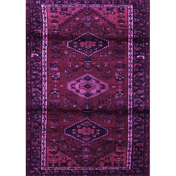 Ahgly Company Indoor Rectangle Persian Purple Traditional Area Rugs, 7' x 9'