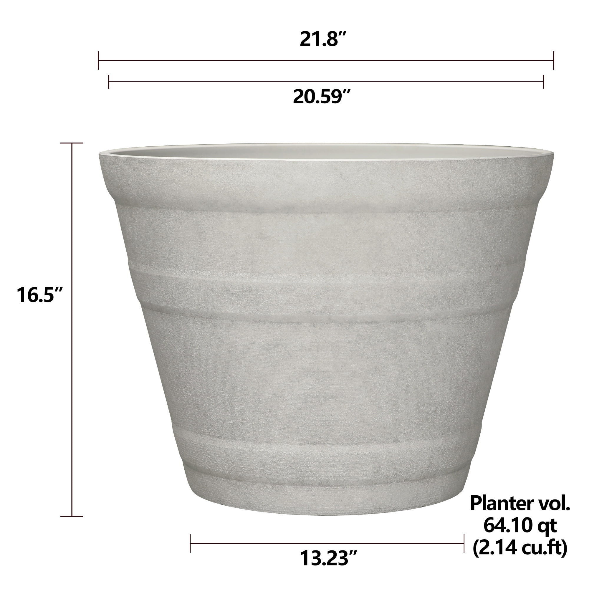 Better Homes & Gardens Sandy Recycled Resin Planter Vanilla Dream