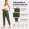 thumbnail image 3 of MASKERT Women's Cargo Pants Lightweight-Quick Dry Hiking Pants Athletic Lounge Casual Travel Army Green（Size XS-XXXL）, 3 of 10