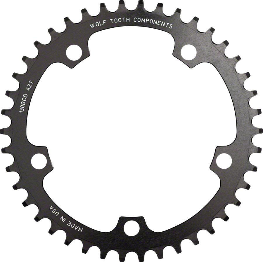 Wolf Tooth 38t 130bcd Drop-Stop Chainring Black 