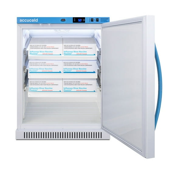 Accucold 6 Cu.Ft. ADA Height Vaccine Refrigerator with Removable Drawers, with Antimicrobial Handle