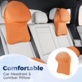 thumbnail image 4 of Reposacabezas de coche de gamuza perforada y transpirable de doble capa. Soporte cómodo. Material de gamuza de alta calidad. Plegable y portátil. Ideal para viajes largos. Mejora la silla de, 4 of 8