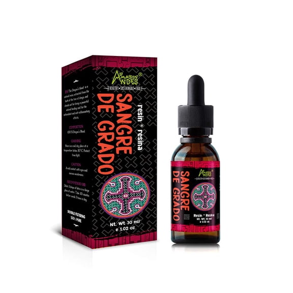Dragon's Blood (Sangre de Grado) - 100% Dragon’s Blood - Crafted from Croton Lechleri Trees - Non-GMO, Wild Crafted & Gluten-free - Support Healing Activity - 1.02 Oz/30ml - Made in Peru