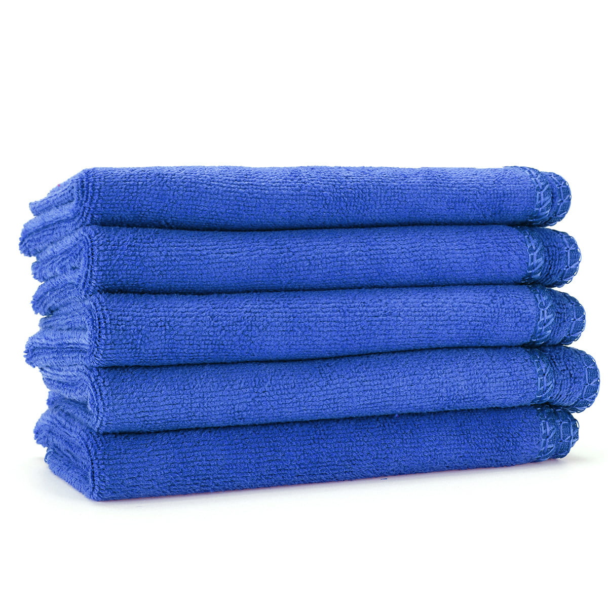 CW_ BL_ 5x Blue Thick Absorbent Wash Cloth Car Auto Care Microfiber Clean Towels 