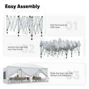 Quictent Privacy 10x20 ft Pop up Canopy with Sidewalls Ez up Canopy Tent Instant Shelter with Mesh Window for Outdoor Event, White