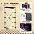 thumbnail image 4 of Gothic Dresser for Bedroom with 4 Storage Drawers Skull Purple Roses Gothic Floral Dark Art Dressers Chest of Drawers Steel Framed Fabric Closet Organizers for Man Cave Dorm Entryway, 4 of 8