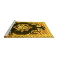 thumbnail image 2 of Ahgly Company Machine Washable Indoor Square Medallion Yellow Traditional Area Rugs, 4' Square, 2 of 4