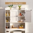 thumbnail image 6 of Over the Toilet Storage Cabinet, 66" H Bathroom Organizer Above the Toilet with 2 Doors & Adjustable Shelves, Space Saver for Bathroom, Laundry Rooms, White, 6 of 9