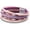 Boho Braid(Pink), variant on Leather Wrap Bracelets for Women, Boho Leopard Multi-Layer Crystal Beads Cuff Bracelet Jewelry
