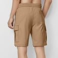 thumbnail image 4 of ZACPNCV Boys School Uniform Shorts with Pockets Jogger Summer Cargo Short for Kids Khaki 14-15 Years, 4 of 8