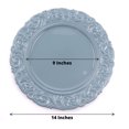 thumbnail image 3 of Efavormart Set of 6 Dusty Blue 14" Round Plastic Charger Plates With Engraved Baroque Design Rim For Wedding Party Events, 3 of 11