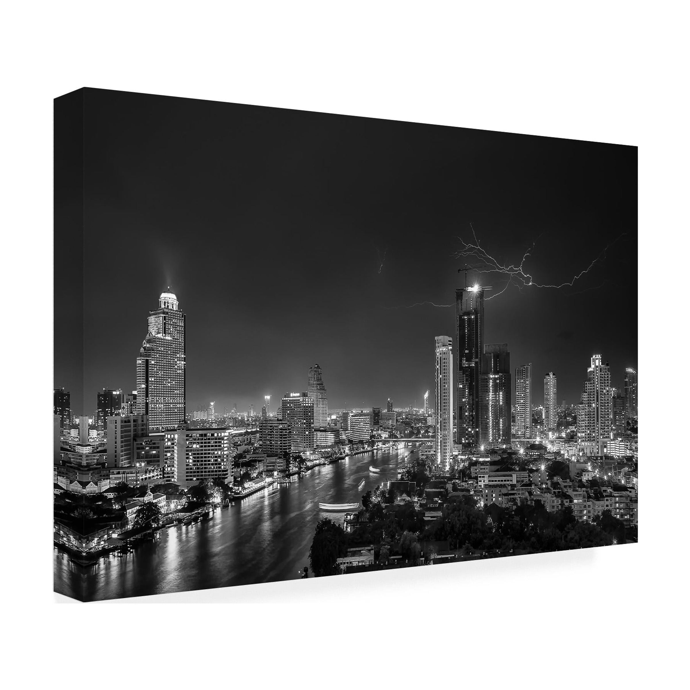 Stefan Schilbe 'Bangkok Lightning' Canvas Art