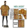 thumbnail image 4 of HAPPY BAY Men's Hawaiian Shirt Vacation Beach Shirts Casual Button Down Short Sleeve Dress Shirts for Men S Aztec, Autumn Gold, 4 of 6