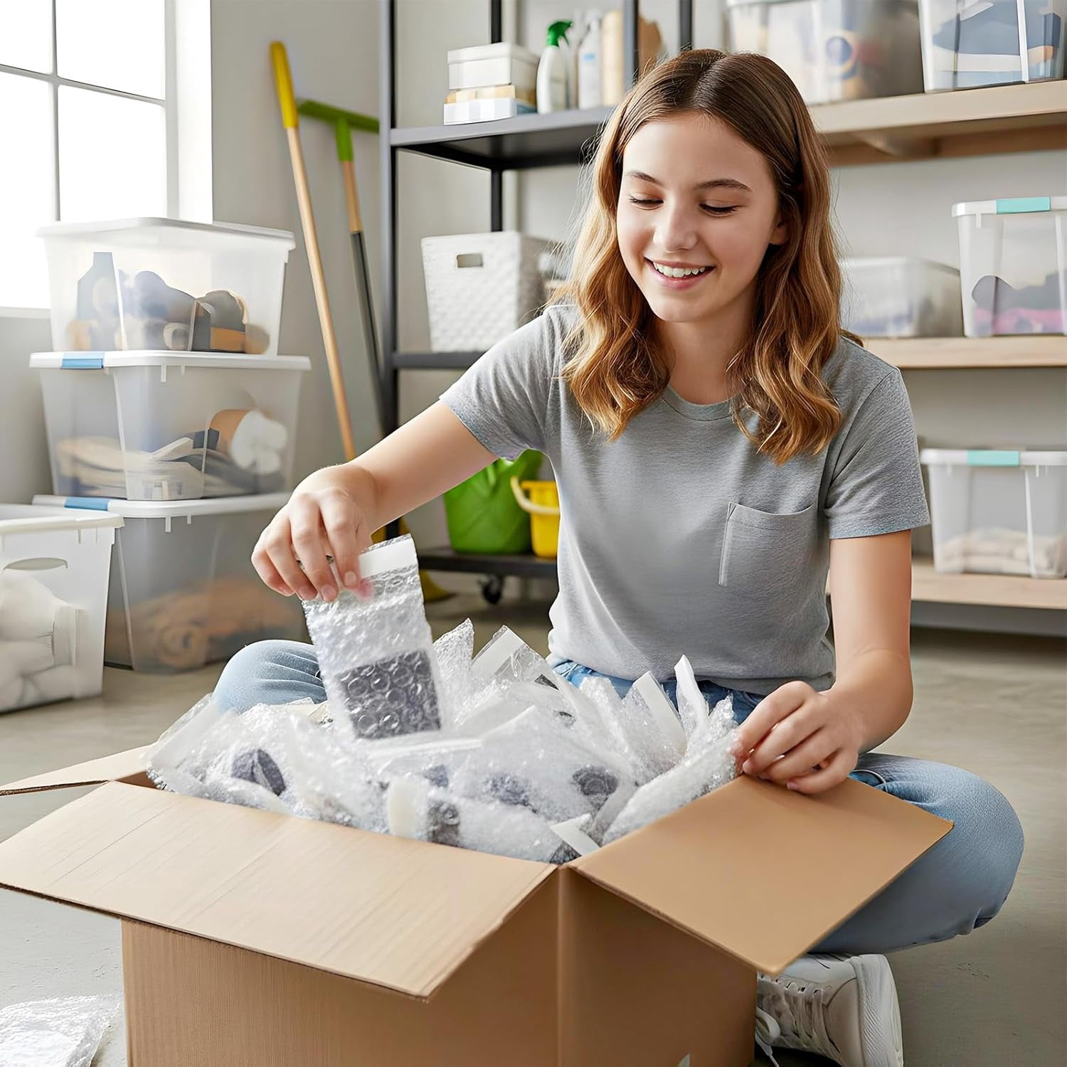 300Pcs Clear Bubble Wrap Bags, 2.16 x 3.3 Inch Self-Sealing Double Wall Bubble Pouches for Moving, Shipping, and Storage