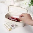 thumbnail image 2 of Bolsa para brochas de maquillaje Aveniee, transparente y delgada, con soporte para cosméticos, color blanco, 2 of 8