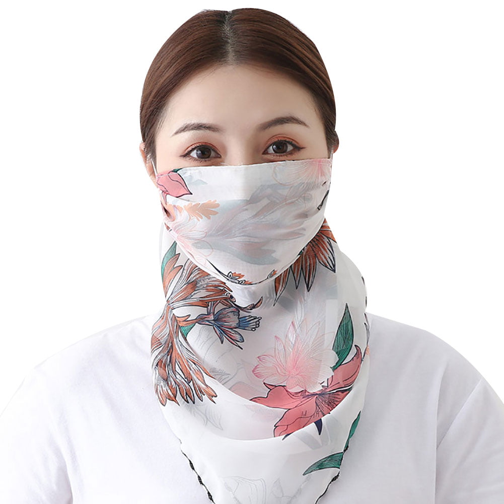 Fashion Printed Outdoor Cycling Breathable Women Anti UV Sun Scarf Face Muffle 