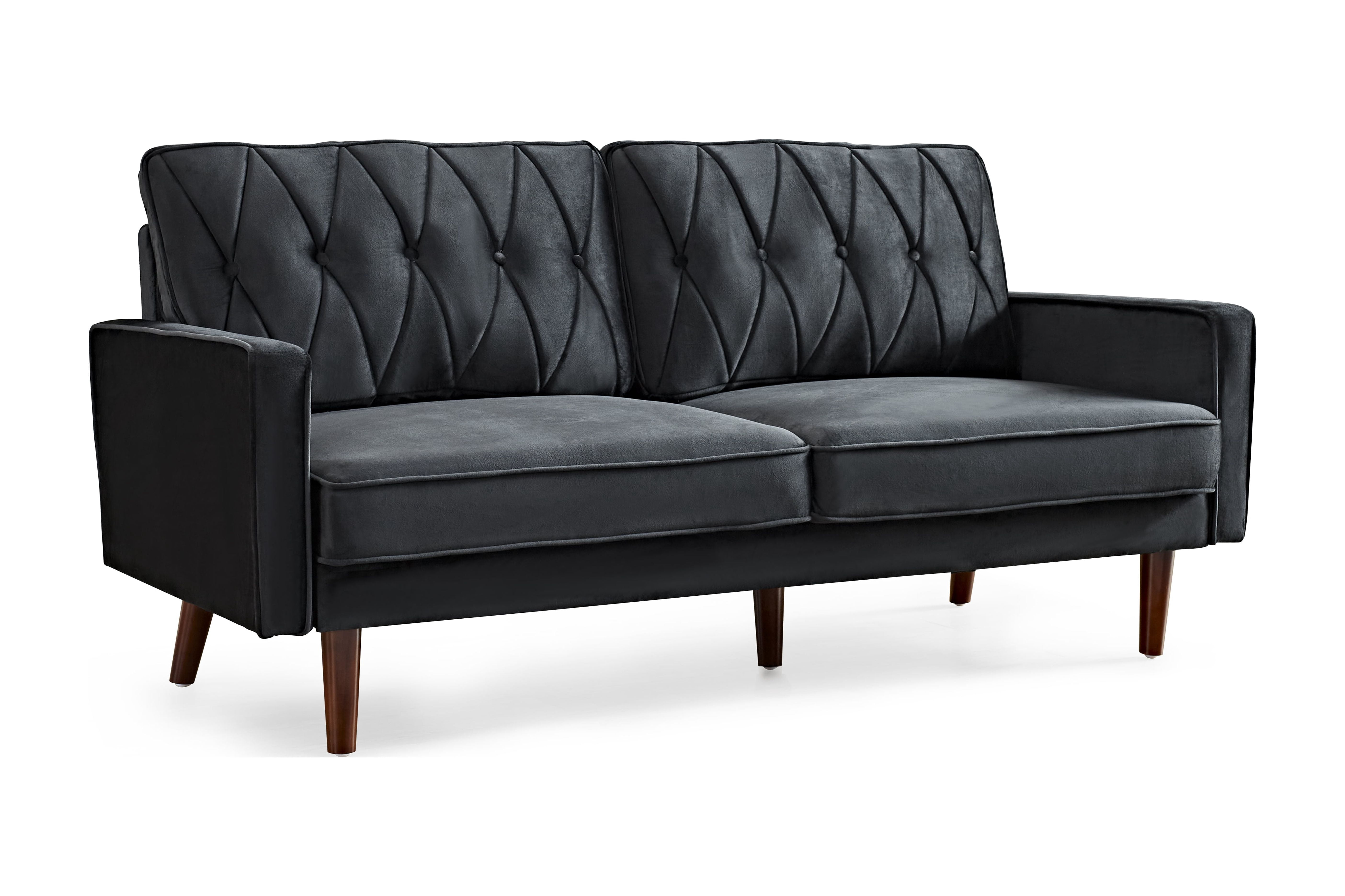 Us pride furniture Feemster 69.3'' Velvet Square Arm Sofa,Black