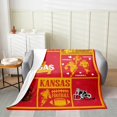 thumbnail image 2 of Erosebridal Modern Rugby Flannel Blanket, Football Player Sherpa Throw, Ball Sports Decor, 2 of 7