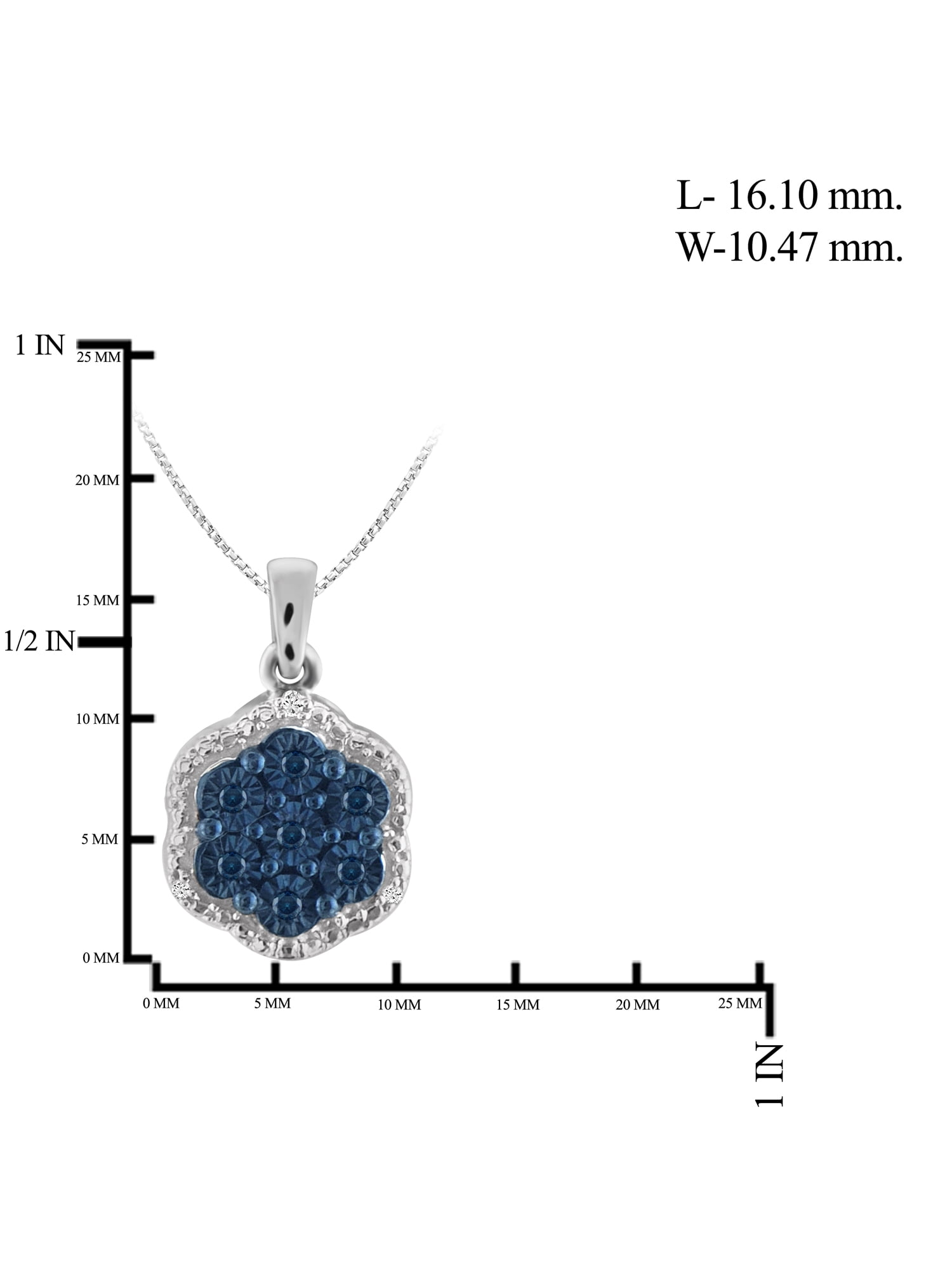 Blue & White Diamond Accent Sterling Silver Pendant