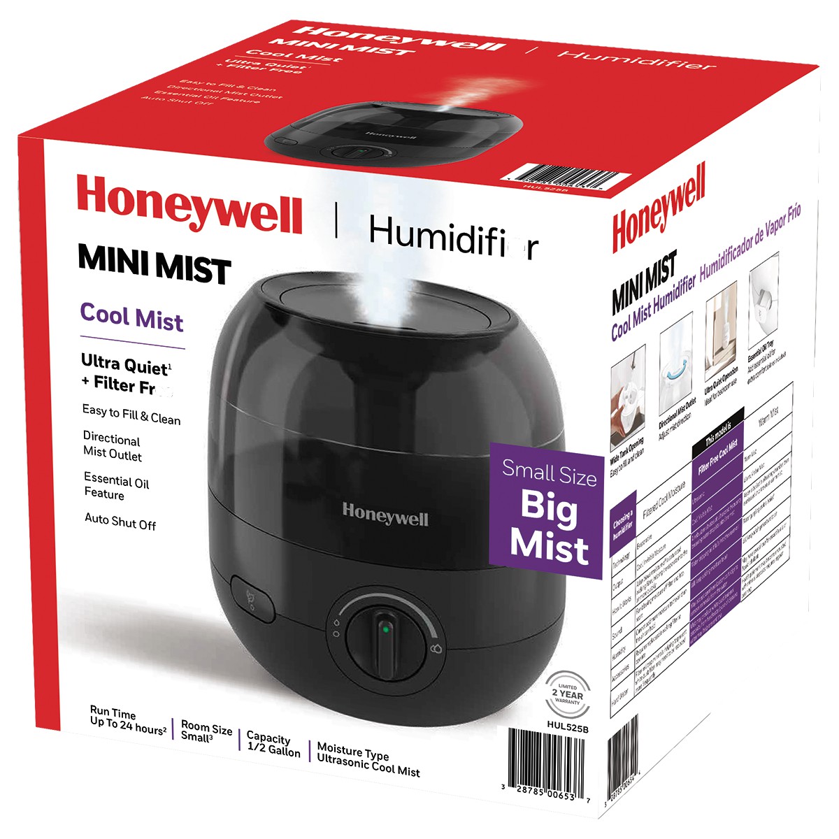 Honeywell Mini Cool Mist Humidifier HUL525B photo 3
