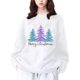 thumbnail image 1 of Gibobby Sudaderas de moda Suéter navideño informal de manga larga con hombros descubiertos y estampado de árbol de Navidad para mujer (Blanco, XL), 1 of 4