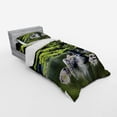 thumbnail image 3 of Ambesonne Nautical Bedding Set 4 Pcs, Pine Tree in Lake, Queen, Green, 3 of 3