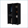 thumbnail image 7 of Armoires & Wardrobes | Slim Wenge Manufactured Wood with 2 Hanging Rods 4 Doors 4 Cabinets | Wenge | Wood, 7 of 7